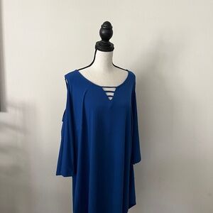 Cold shoulder tunic royal blue